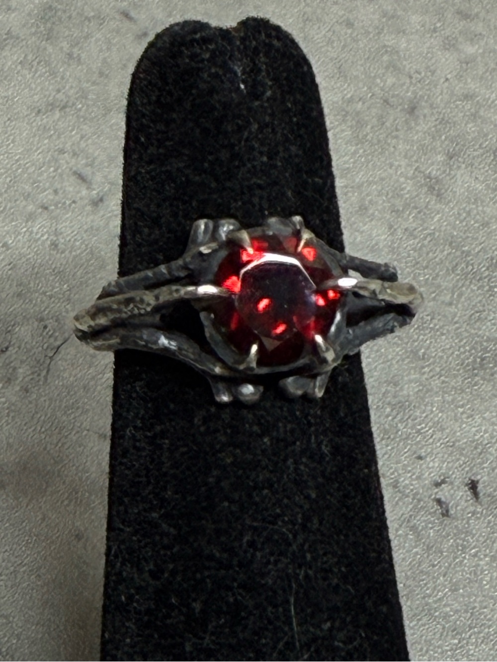 Bloodmilk Psychopomp ring in garnet, size 4